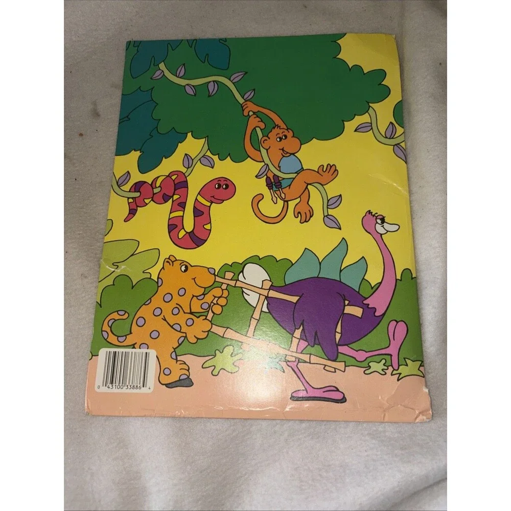 Vintage Folder 1989 Safari Party School Portfolio Mead Ostrich Zebra Retro
